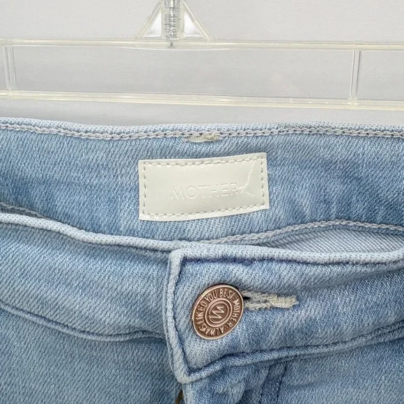 MOTHER The Hustler Fray Light Wash High-Rise Straight Leg Jeans, Size 29 - Picture 5 of 15